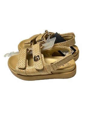 art class Girls Metallic Woven Gold Adjustable Sandals